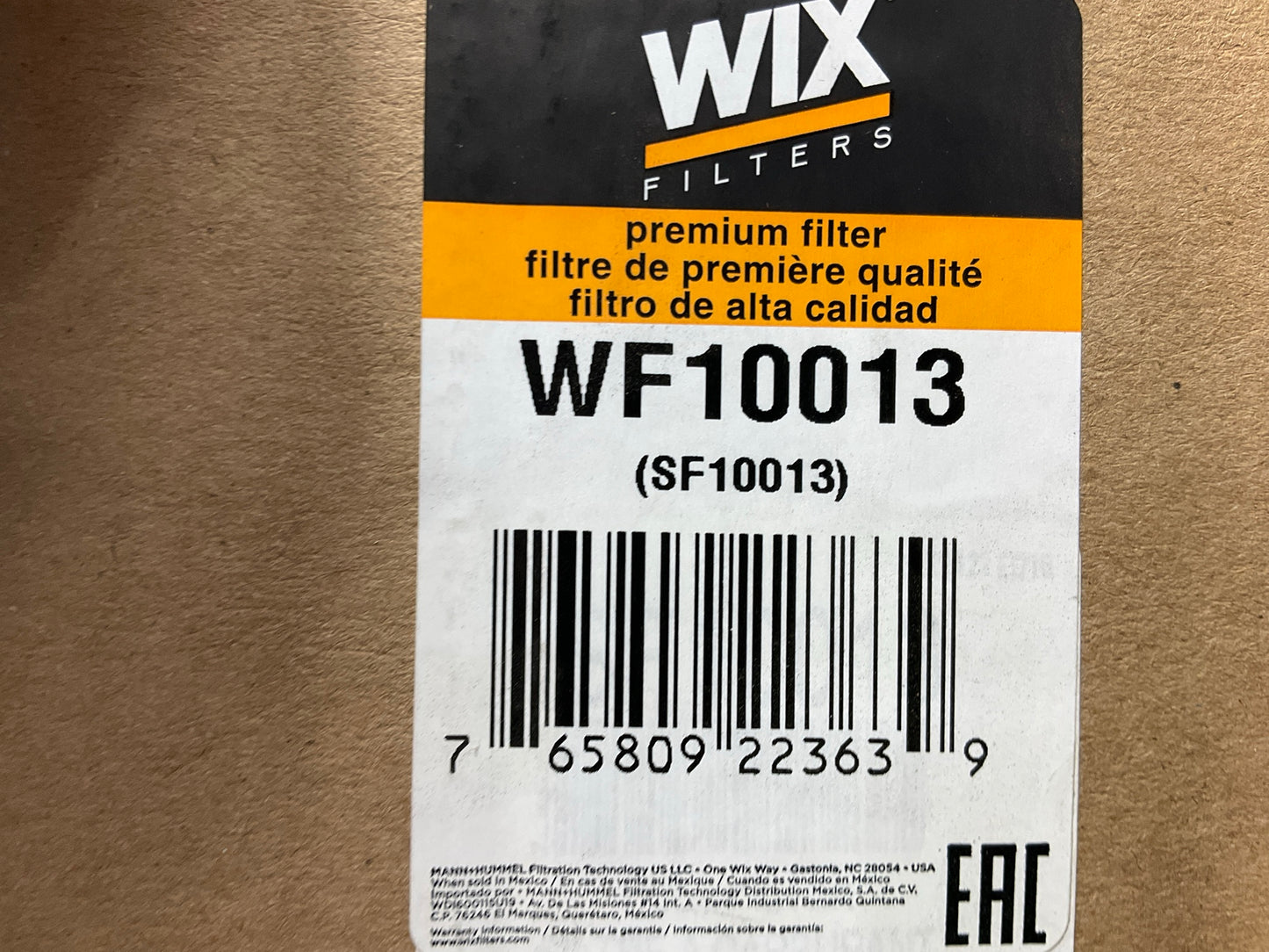 WIX WF10013 Diesel Fuel Water Separator Filter