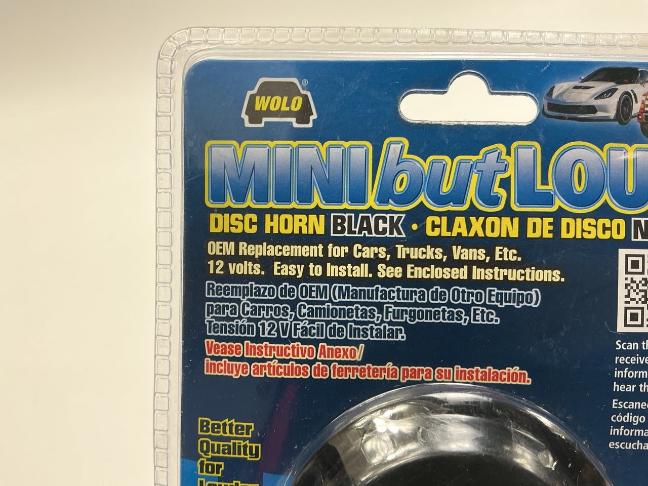 Wolo 260-2T Mini But Loud Black 2-3/4'' Dia 12V 110 Decibel 480 Hz Steel Horn