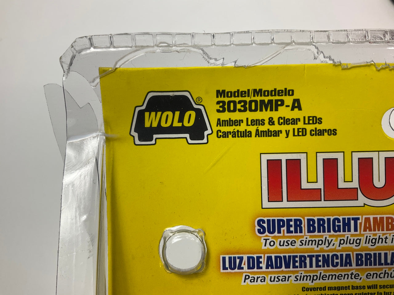 Wolo 3030MP-A Illume Plus LED Amber Flashing Warning Light, 12V Plug-in