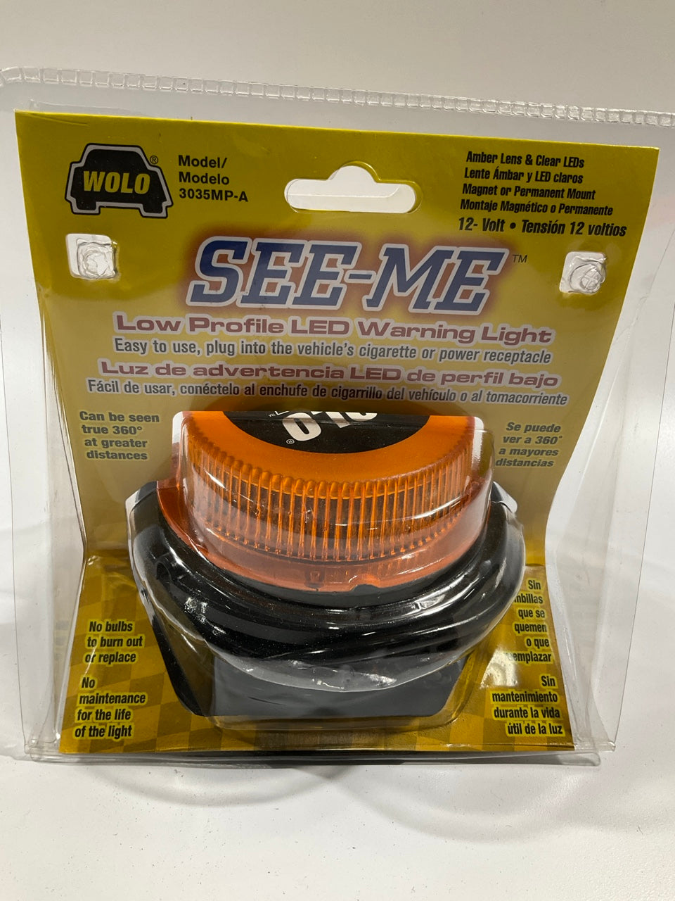 Wolo 3035MP-A  See-Me GEN 3 LED Amber Warning Light 12V Plug-in