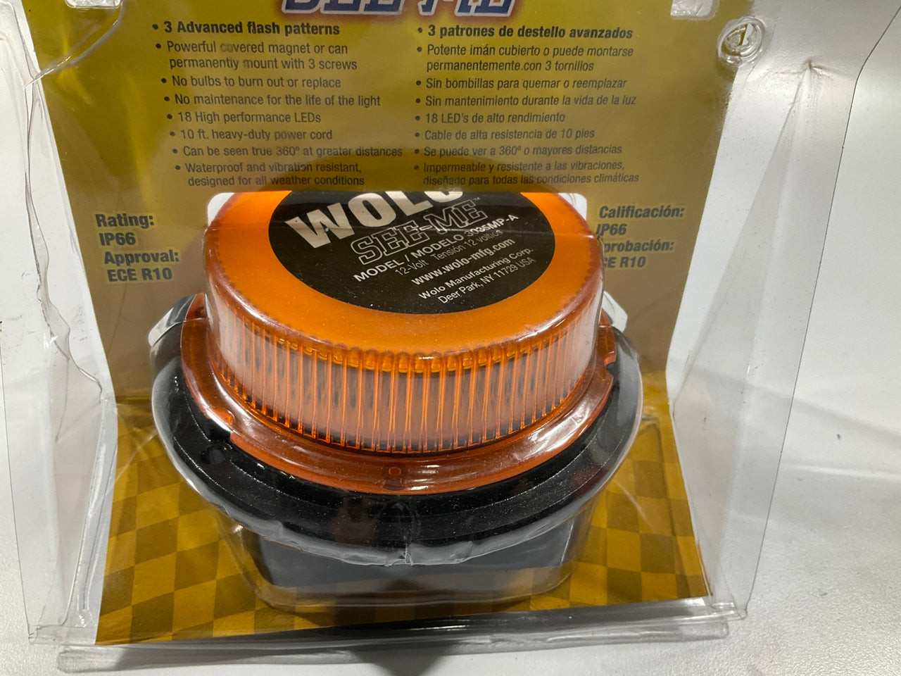 Wolo 3035MP-A  See-Me GEN 3 LED Amber Warning Light 12V Plug-in