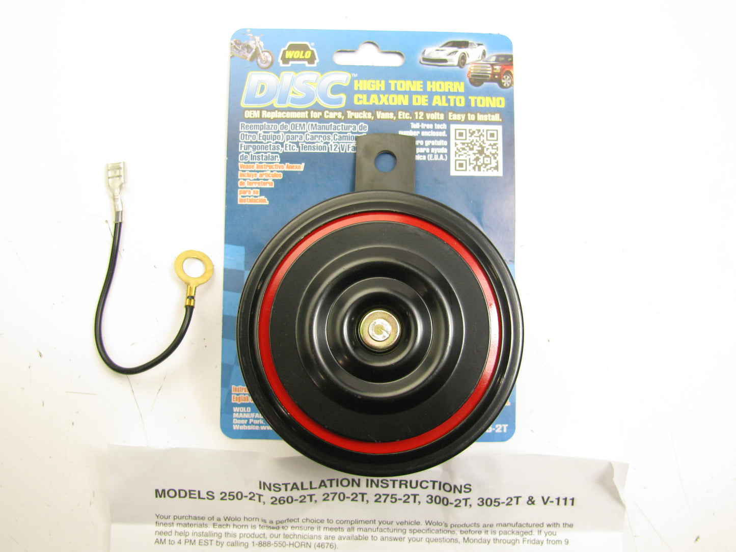 Wolo 305-2T Replacement High Tone Disc Horn, 12V