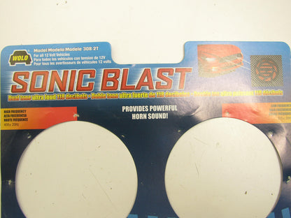 SET Of Wolo Sonic Blast Red Black 308-2T UNIVERSAL LOW And HIGH TONE Horns