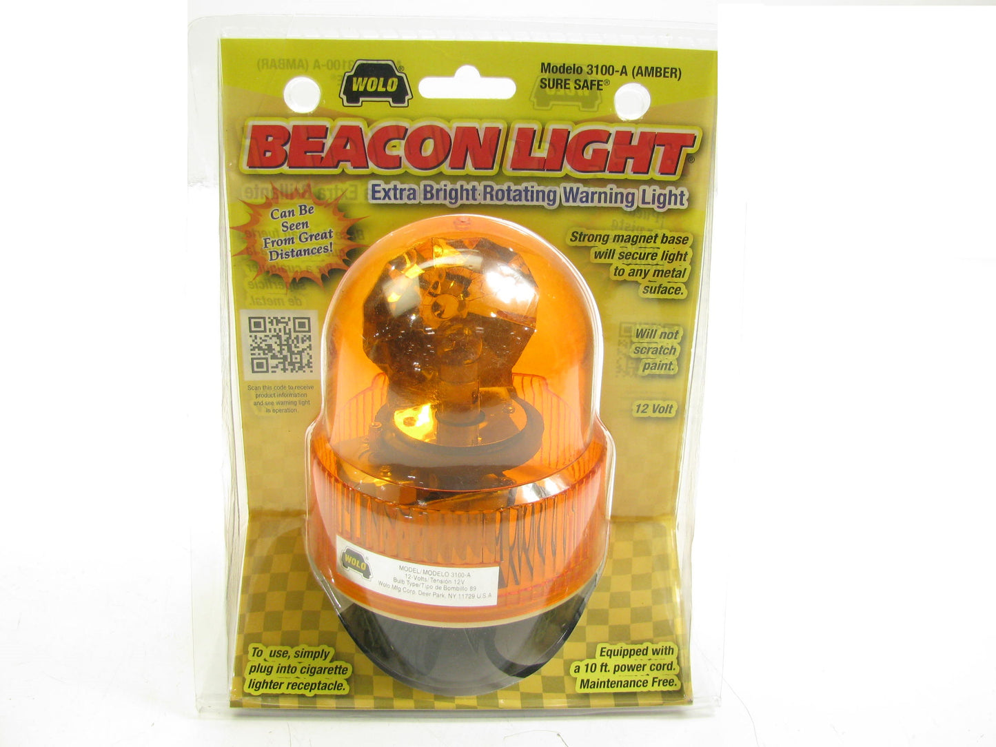 Wolo 3100-A Model 3100-A Beacon Light Amber Lens 12-Volt Magnet Mount