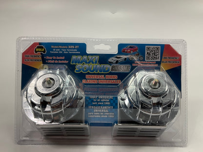 Model 325-2T Maxi Sound Chrome 12V 115 Decibels High & Low Horns, 410 / 510 Hz