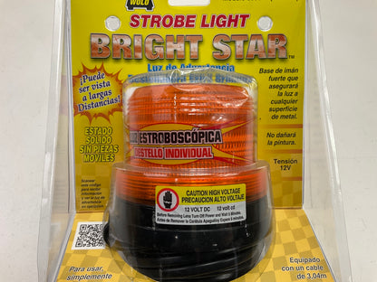 Wolo 3300A Bright Star Strobe Light Flashing Lamp, Amber, 12V, Magnetic Mount