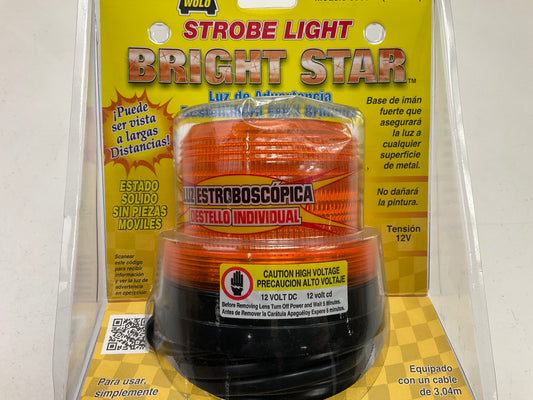 Wolo 3300A Bright Star Strobe Light Flashing Lamp, Amber, 12V, Magnetic Mount