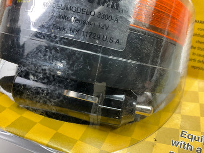 Wolo 3300A Bright Star Strobe Light Flashing Lamp, Amber, 12V, Magnetic Mount