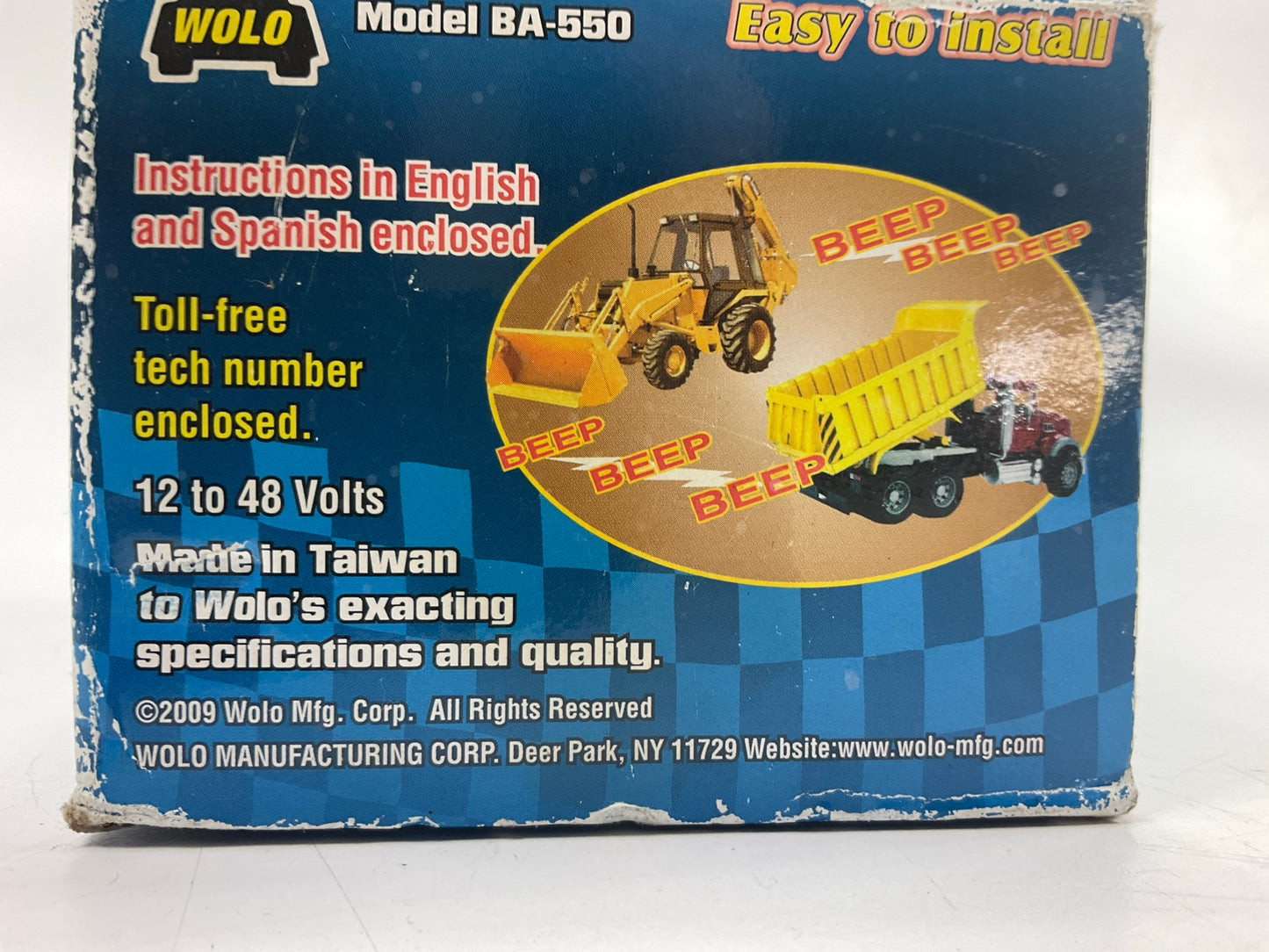 Wolo BA-550 Backup Alarm, Heavy Duty; Steady Beep Sound; 112 Decibels
