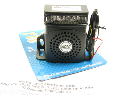 Wolo BA-697 97 Db Decibel Back-Up Reverse Alarm With Single Flash 1 Watt LEDS