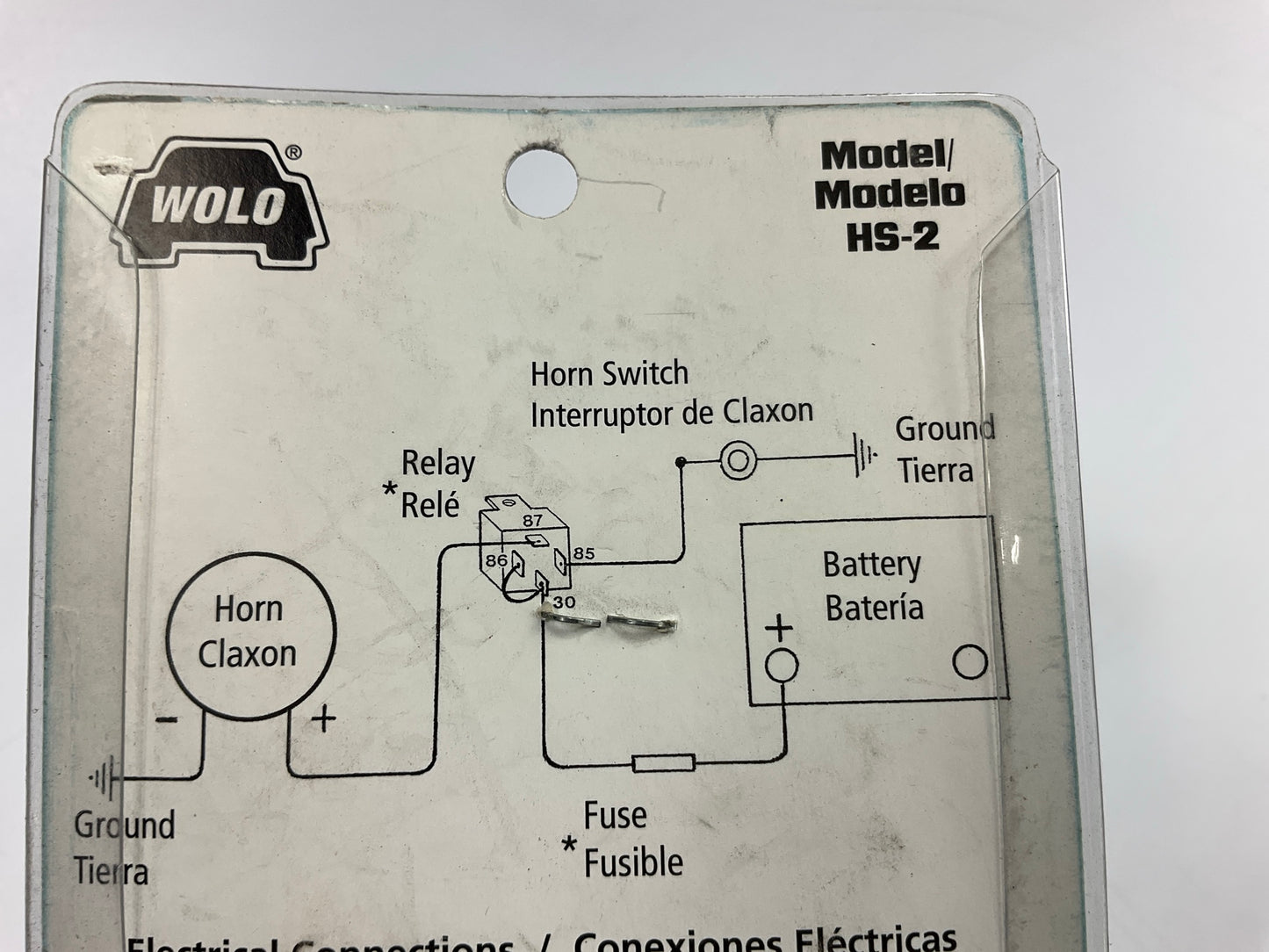Wolo HS-2 Universal Horn Switch Kit, White Wire