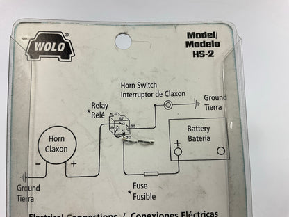 Wolo HS-2 Universal Horn Switch Kit, White Wire