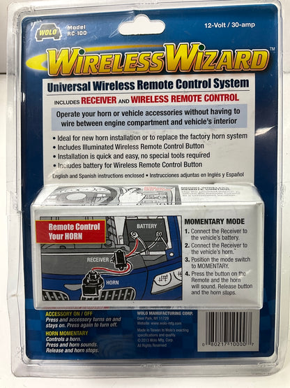 Wolo RC100 Wireless Wizard Universal Remote Control System For Horn