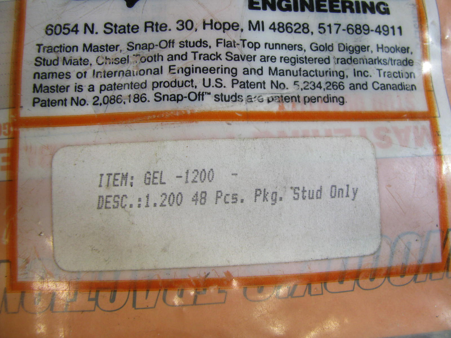 (48) PCS - Woodys GEL-1200 SNOWMOBILE Traction Studs 1.200'' - STUDS ONLY