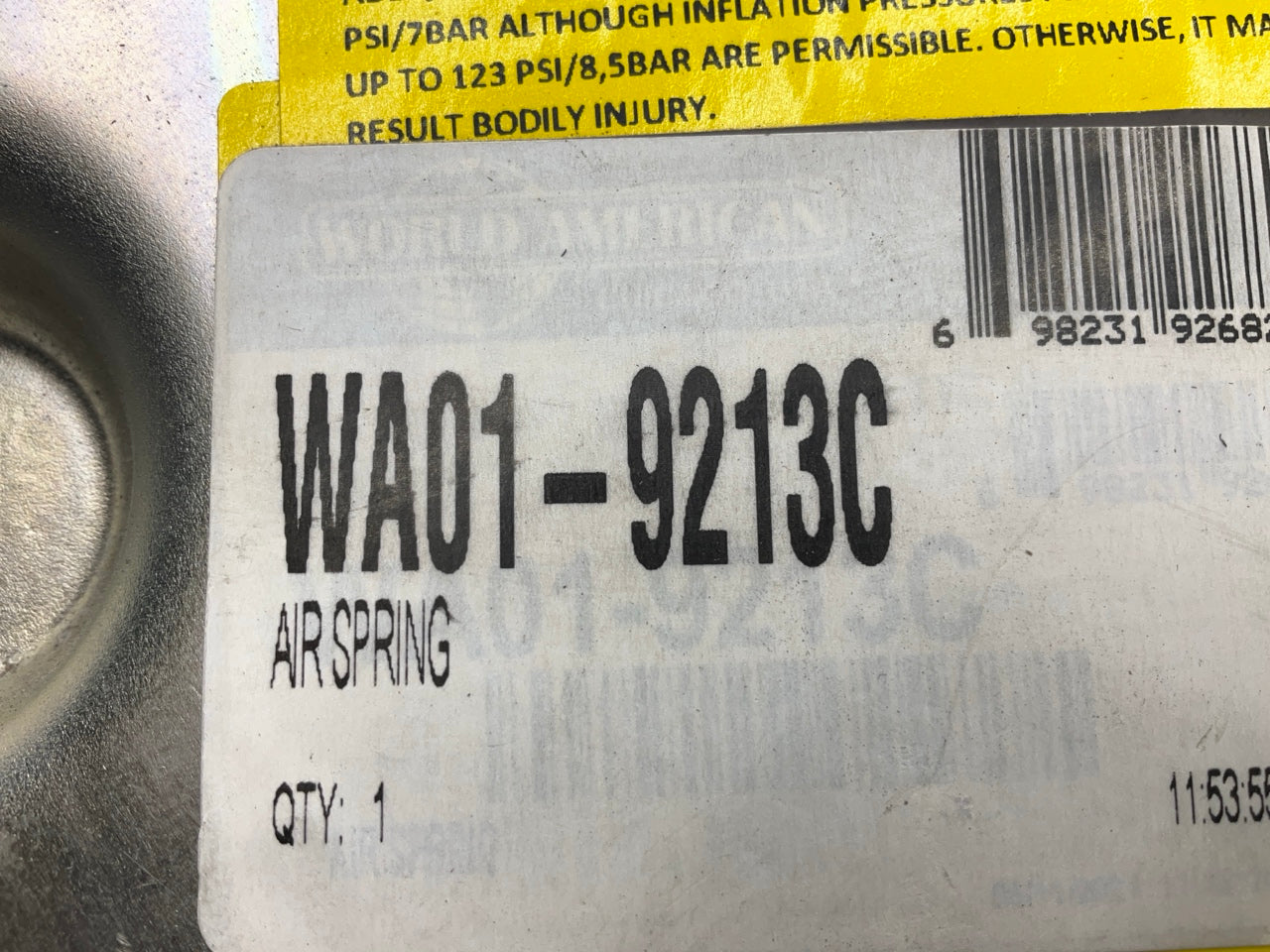 World American WA01-9213C Air Spring Bag - 1R12-090, W01-358-9213, 501559C1