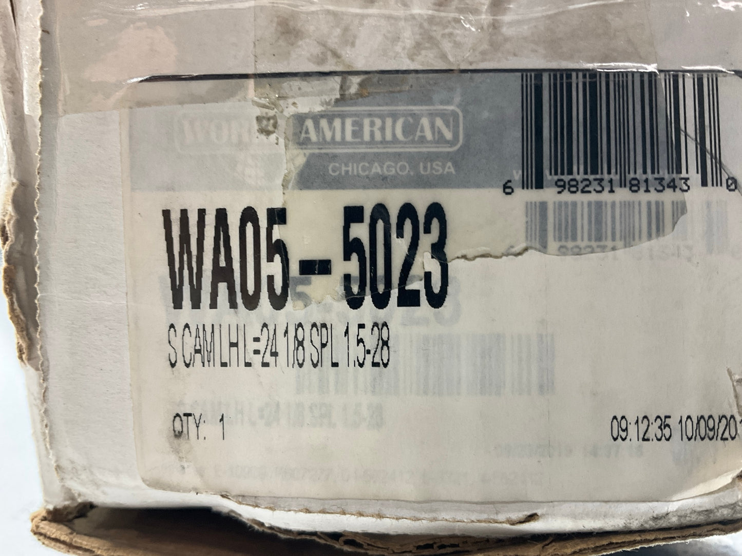 World American WA05-5023 Air Brake Camshaft, Left, 24-1/8'' Long, 1.5-28 Spline