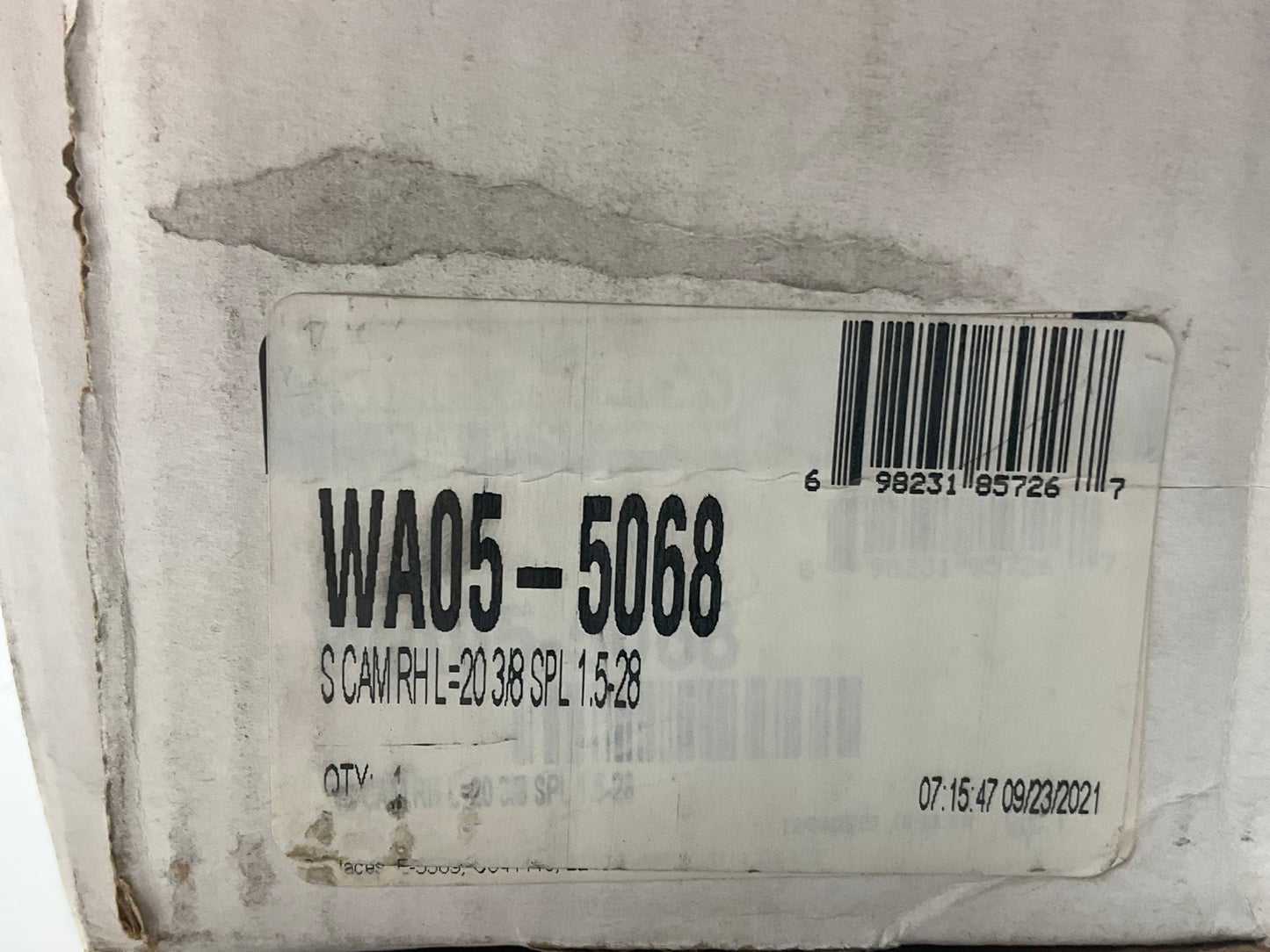 World American WA05-5068 Air Brake Right Camshaft  20-3/8'' L, 1-1/2''x28 Spline