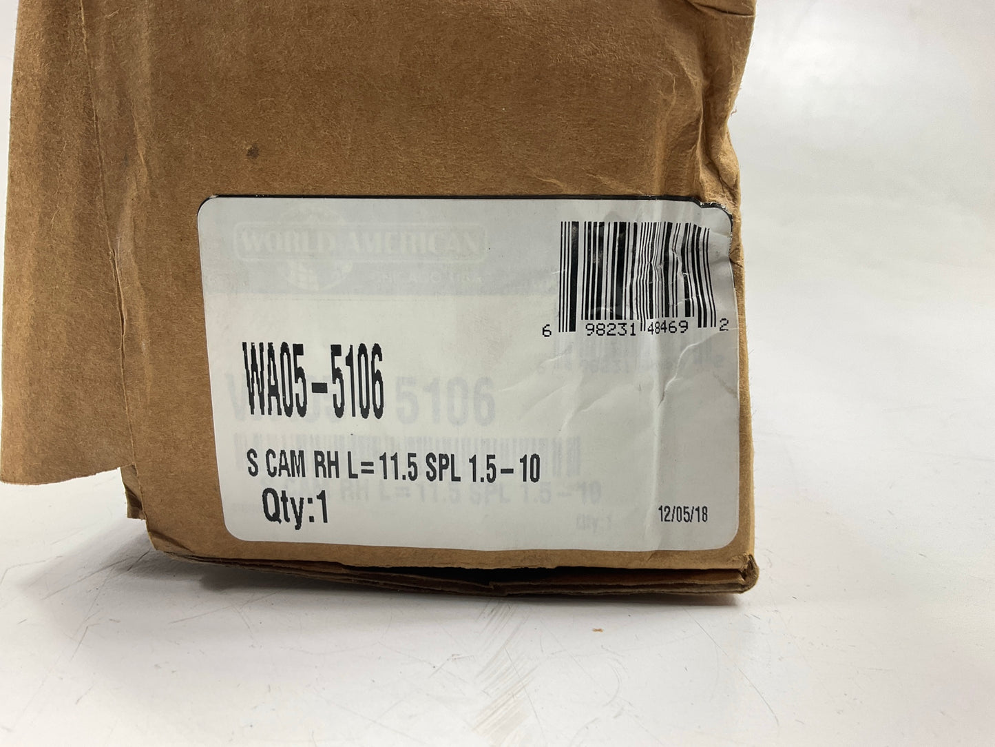 World WA05-5106 Air Brake Camshaft Left, 11 1/2'' Length, 1-1/2'', 10 Spline