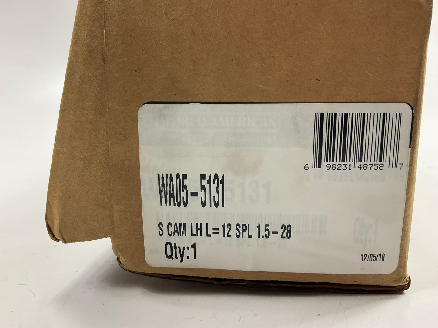 World American WA05-5131 Left Air Brake Camshaft  L=12 SPL 1.5-28