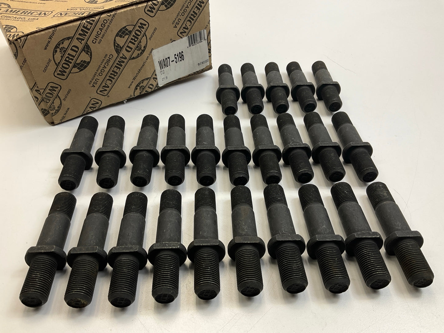 (25) World American WA07-5196 Wheel Stud - Left Hand, 4-1/32'' L. Shoulder Style