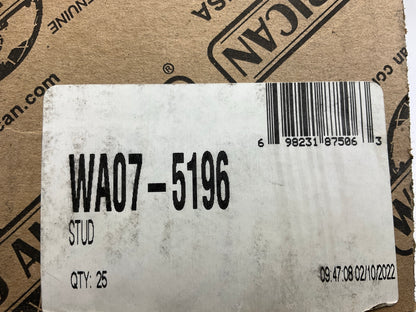 (25) World American WA07-5196 Wheel Stud - Left Hand, 4-1/32'' L. Shoulder Style
