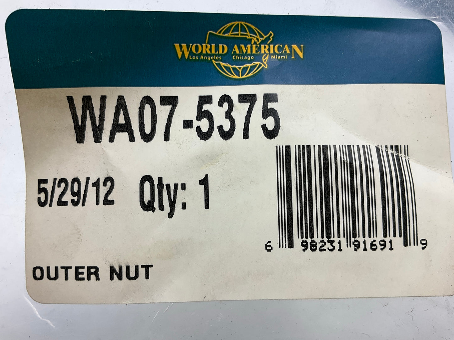 World American WA07-5375 Axle Spindle Nut, Replaces 06-472, 12-436, 34090, E2460