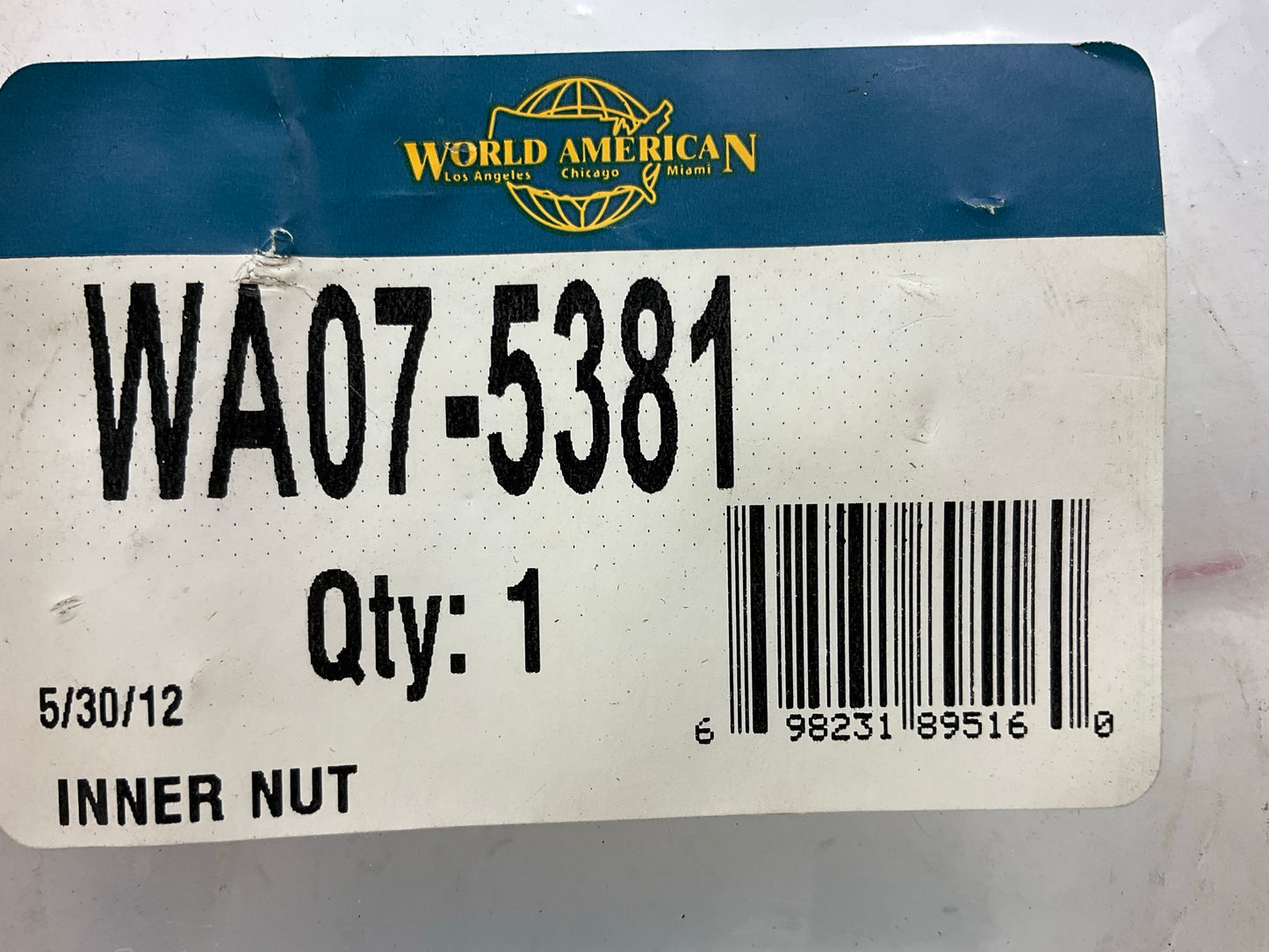 World American WA07-5381 Axle Spindle Nut, 3-1/4''-12 Thread, 4-1/8'' Hex