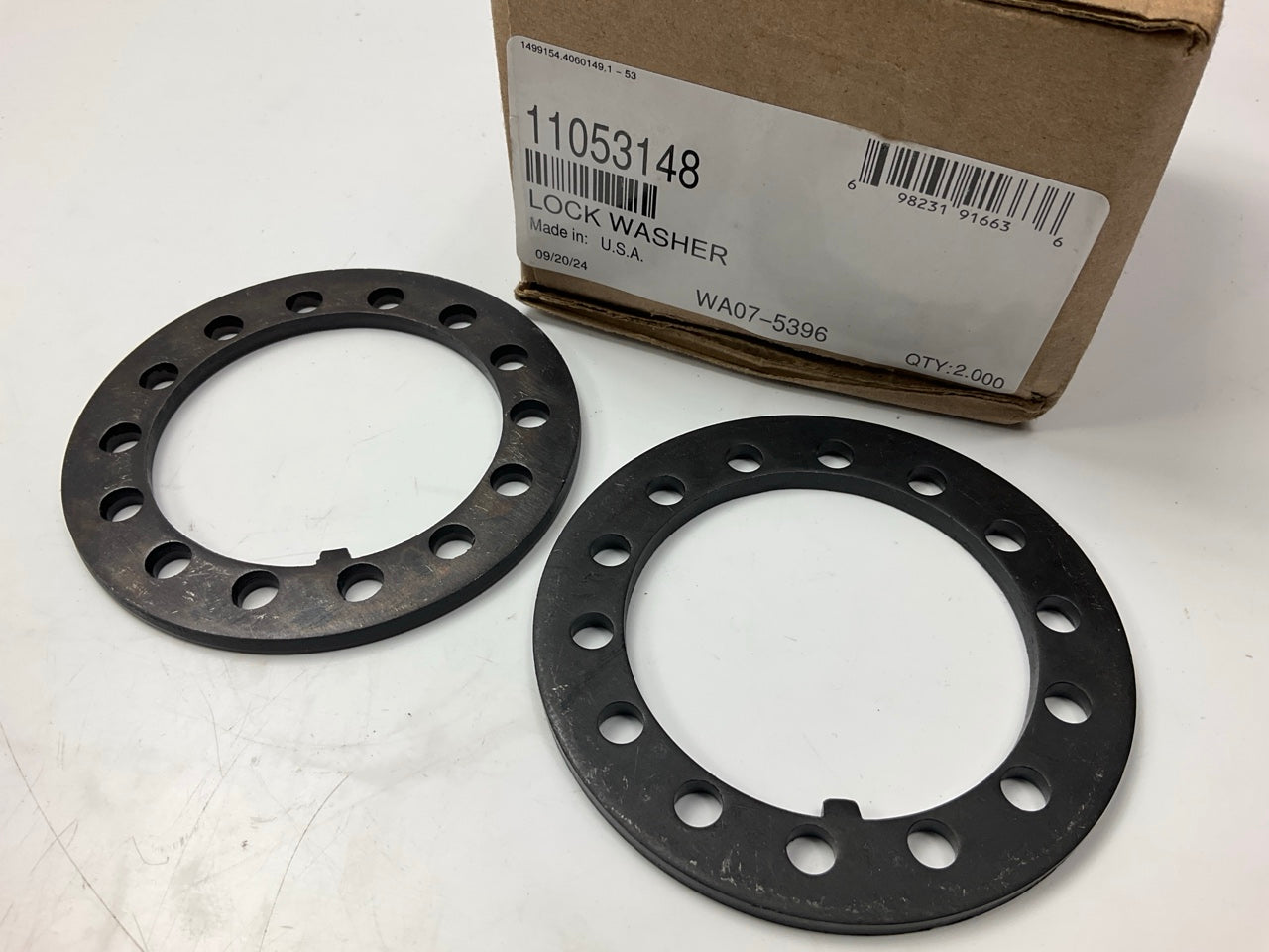 (2) World American WA07-5396 Spindle Nut Axle Lock Washer 2-5/8'' ID, 3-3/4'' O.D