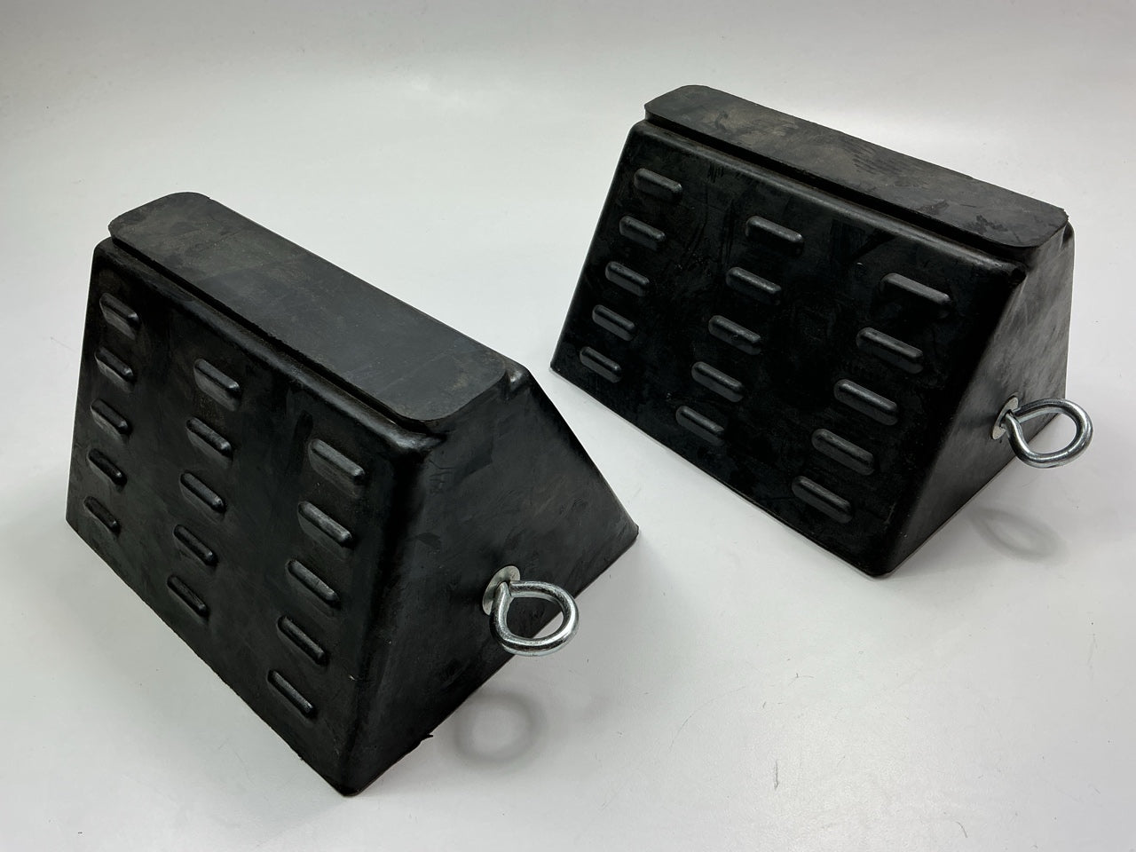 (2) World American WA14-5025 Wheel Chock Block, 8'' X 10'' X 6'' W/ Eyebolt