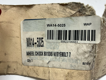 World American WA14-5025 Wheel Chock Block, 8'' X 10'' X 6'' W/ Eyebolt
