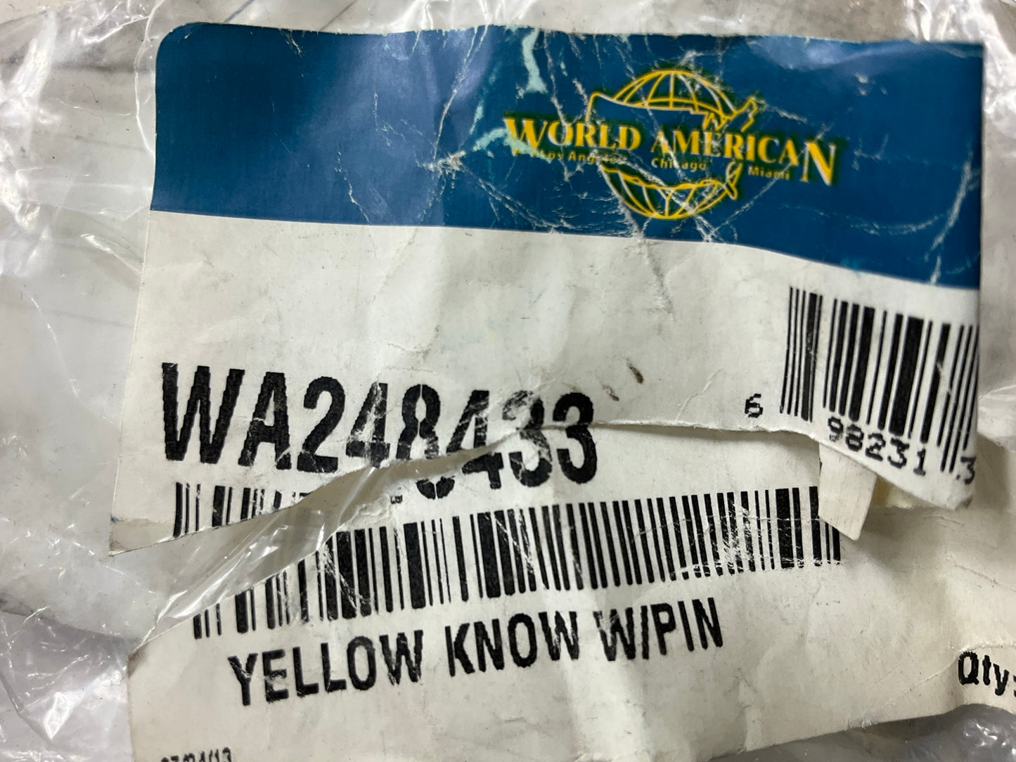 World American WA248433 Yellow Push / Pull Air Brake Valve Control Knob, 3/8''