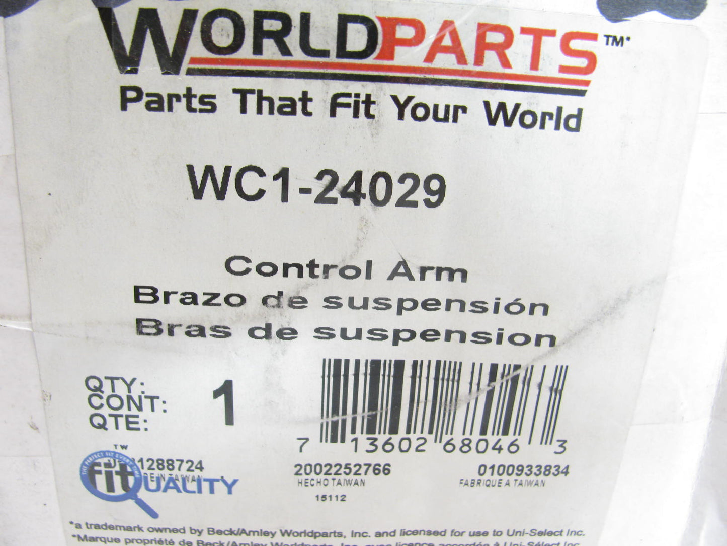 Worldparts WC1-24029 Suspension Control Arm And Ball Joint Assembly - Rear