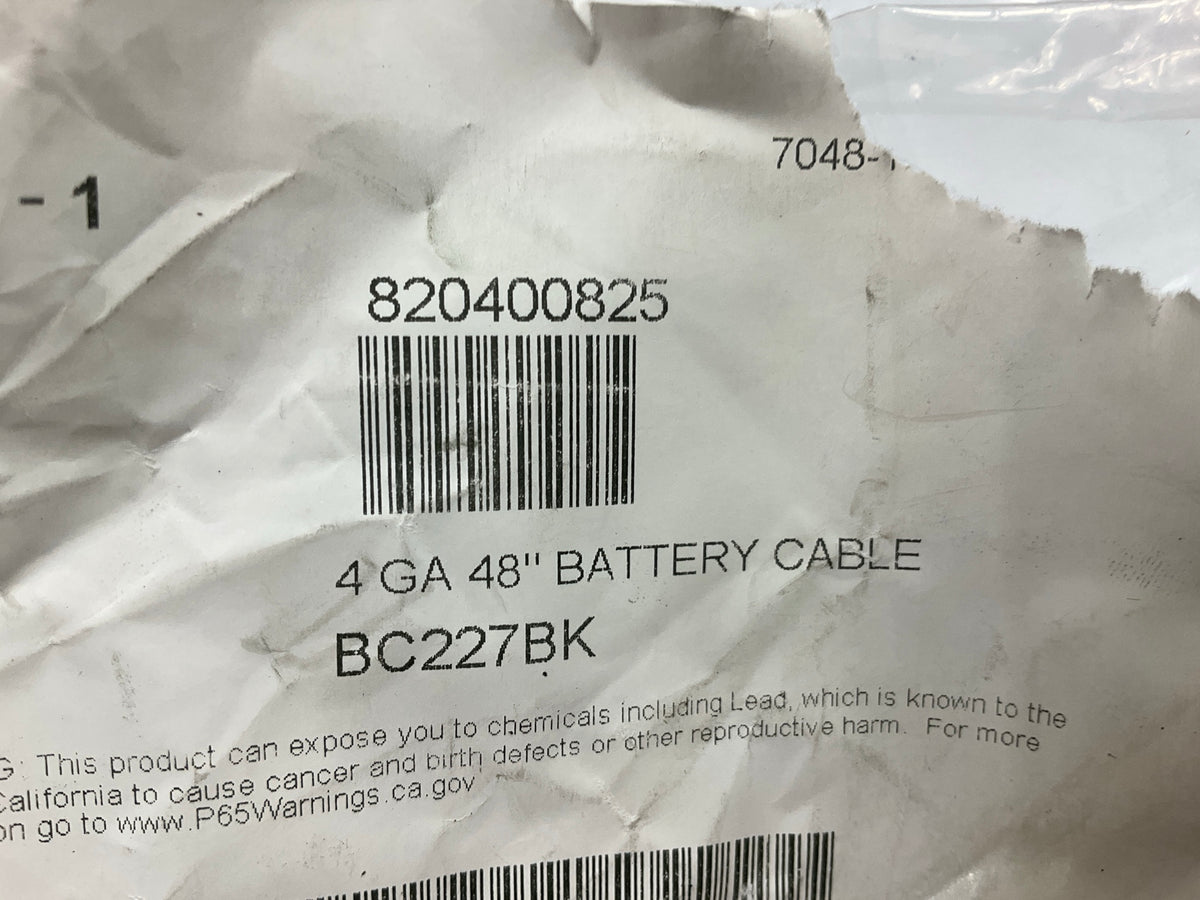 WVE BC227BK Black 4-gauge Battery Cable, 48'' Long