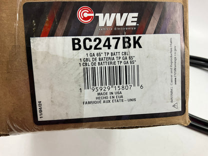 WVE BC247BK Battery Cable - 1 Gauge, 65 Inch, Top Post