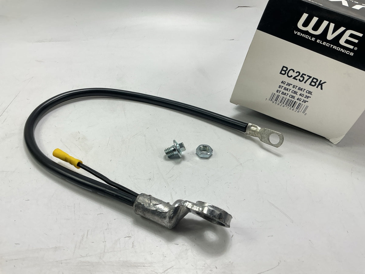 WVE BC257BK 4 Gauge 20 Inch Side Terminal Black Battery Cable With 12 Gauge Lead