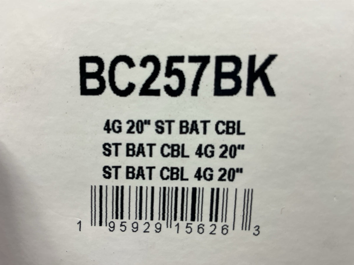 WVE BC257BK 4 Gauge 20 Inch Side Terminal Black Battery Cable With 12 Gauge Lead