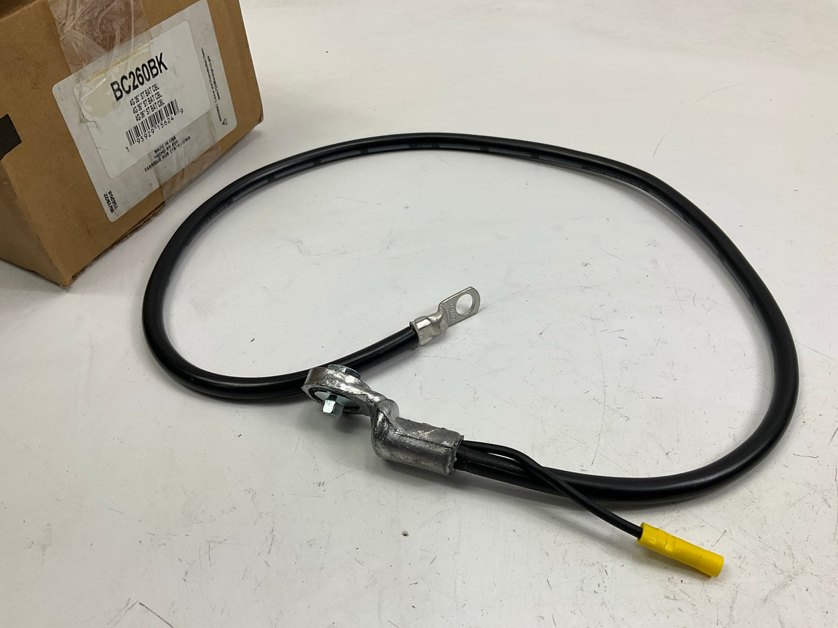 WVE BC260BK 4 Gauge, 35'' Side Terminal Black Battery Cable With 12 Gauge Lead