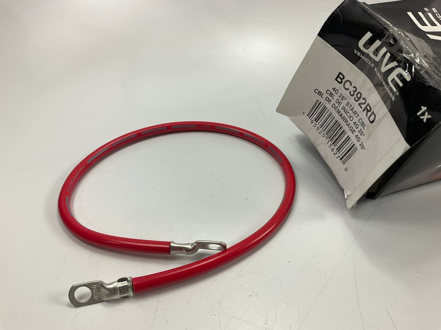 WVE BC392RD Battery Cable, Red, 4 Gauge, 25'' Long