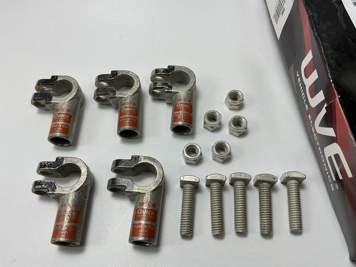 (5) 2/0 Gauge Positive Left Elbow Top Post Battery Terminal