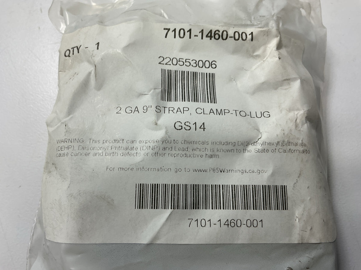 WVE GS14 - 9'' Braided Top Post Ground Terminal Battery Cable  - 2 Gauge