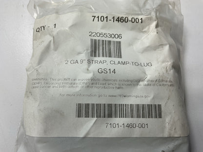 WVE GS14 - 9'' Braided Top Post Ground Terminal Battery Cable  - 2 Gauge