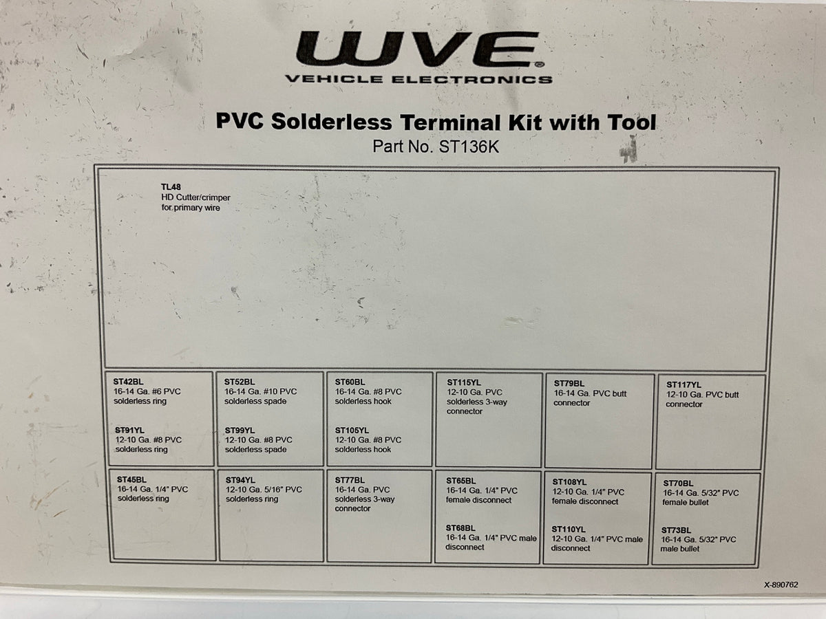 WVE ST136K PVC Solderless Terminal Kit With Tool