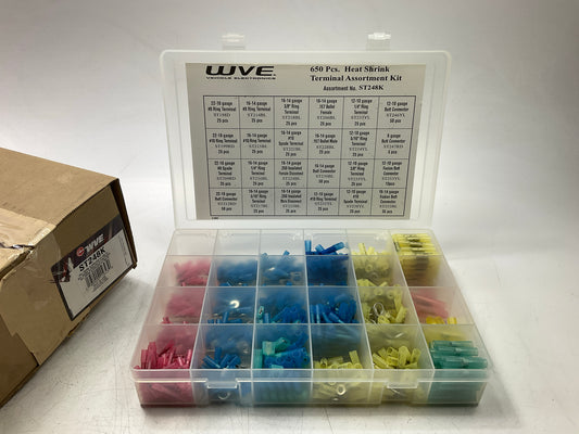 WVE ST248K 650 Pieces Heat Shrink Terminal Assortment Kit