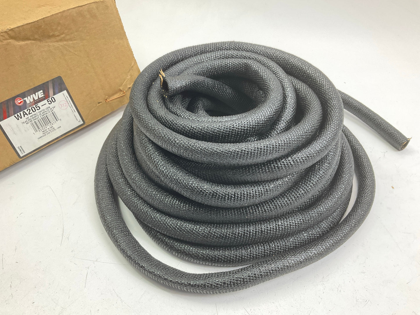 50 Feet - WVE WA205 5/8'' Asphalt Coated Wire Loom, Made In USA