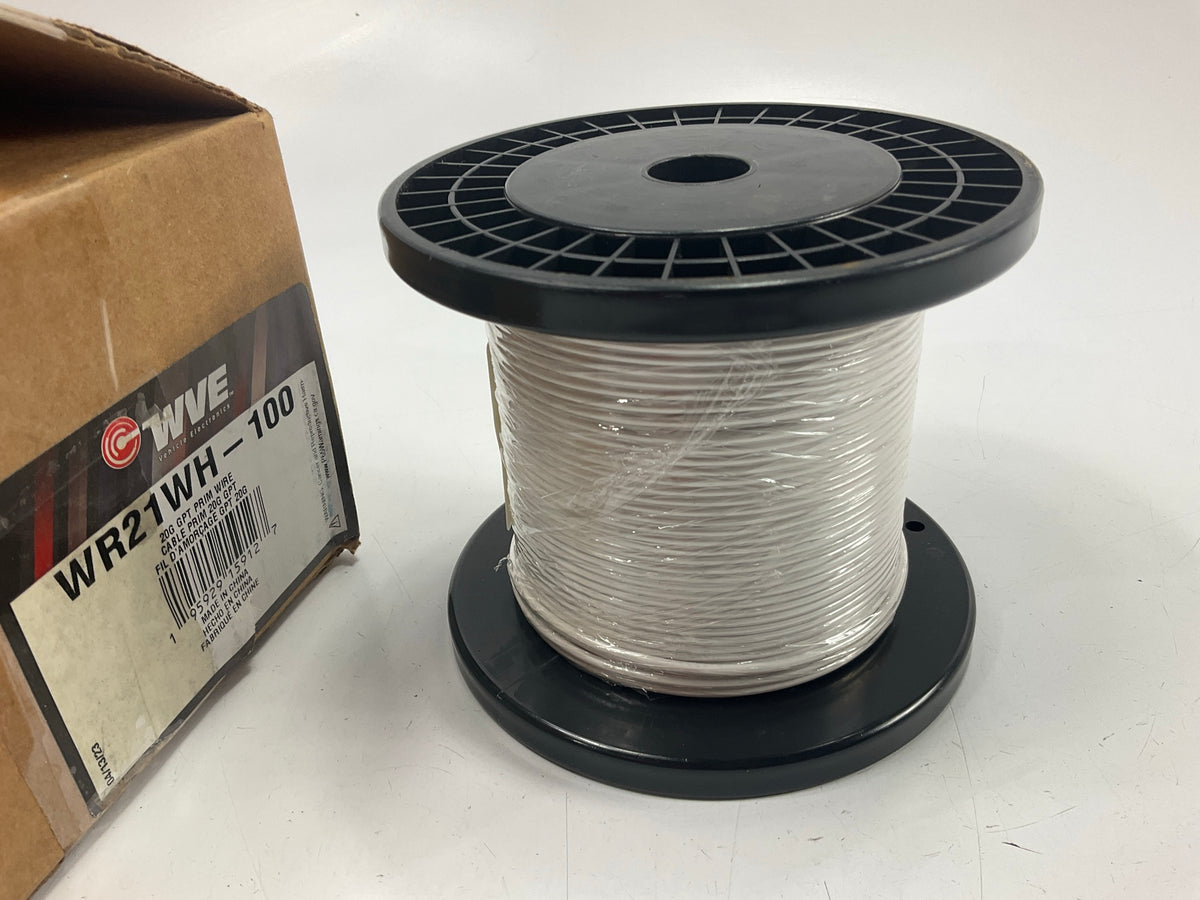 WVE WR21WH-100 - 20 Gauge White Primary Wire, 100 Feet