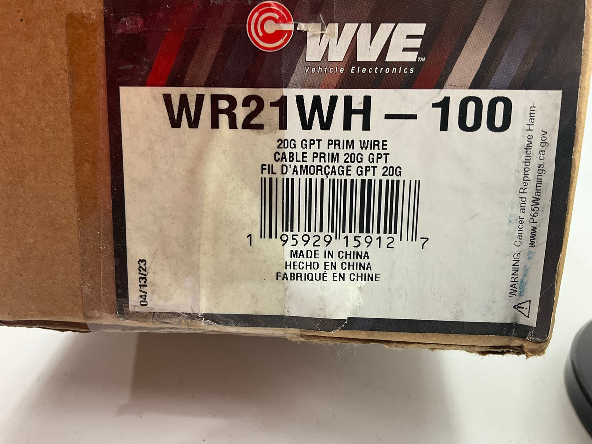 WVE WR21WH-100 - 20 Gauge White Primary Wire, 100 Feet