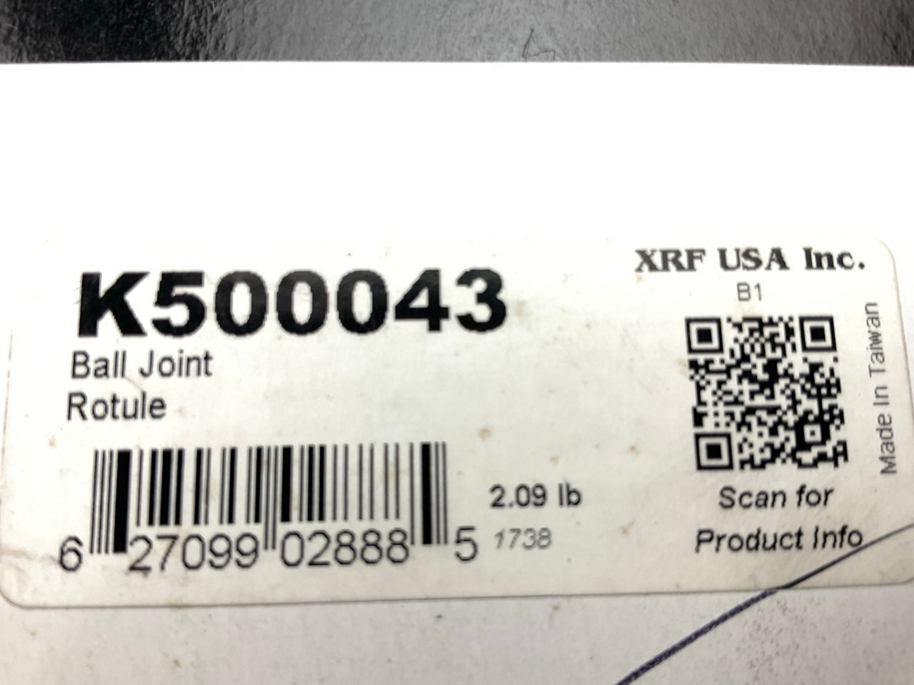 XRF K500043 Suspension Ball Joint - Front Right Lower