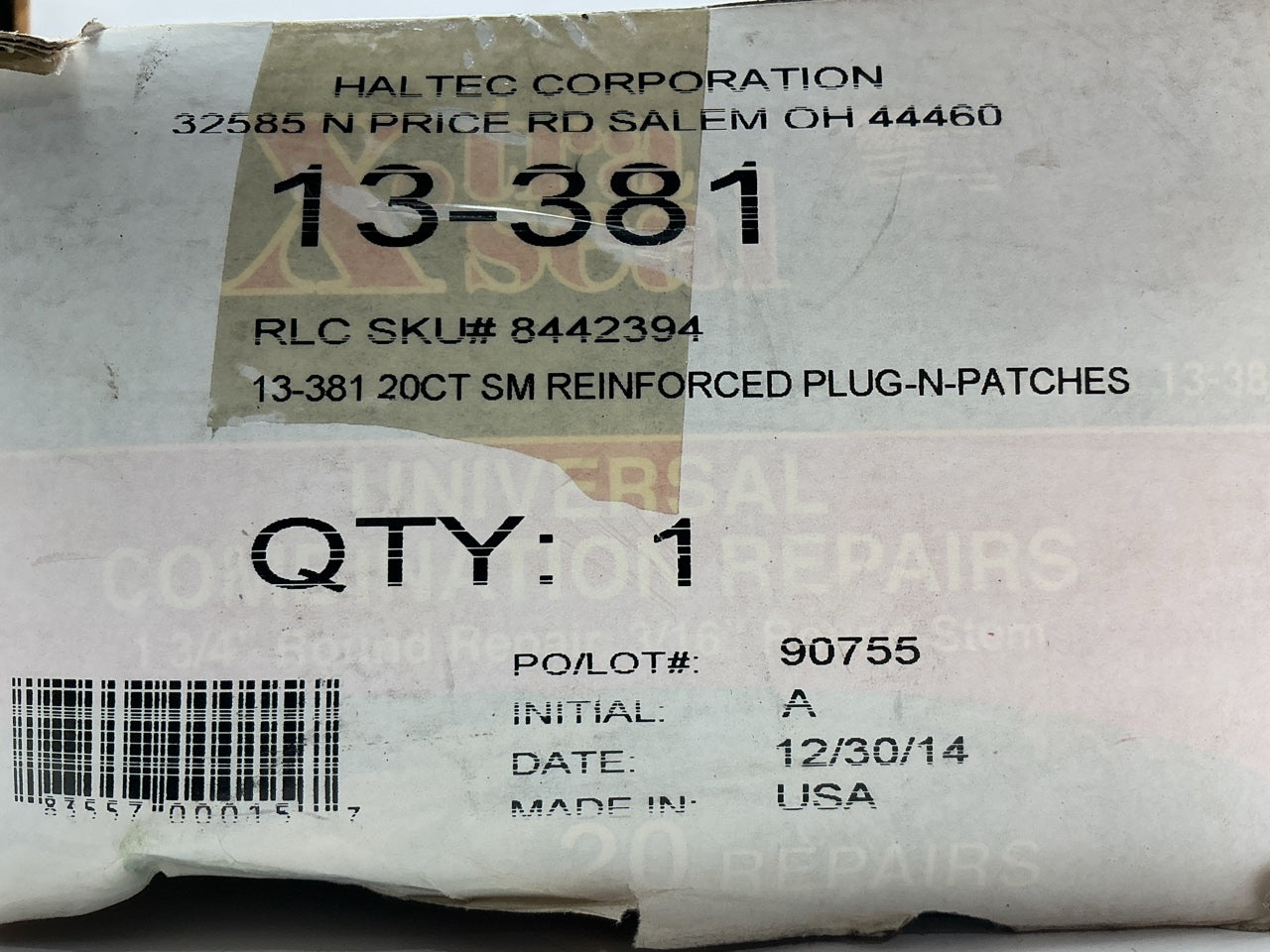 Xtra Seal 13-381 Universal Patch Plug Combination Tire Repair - (20) Patches