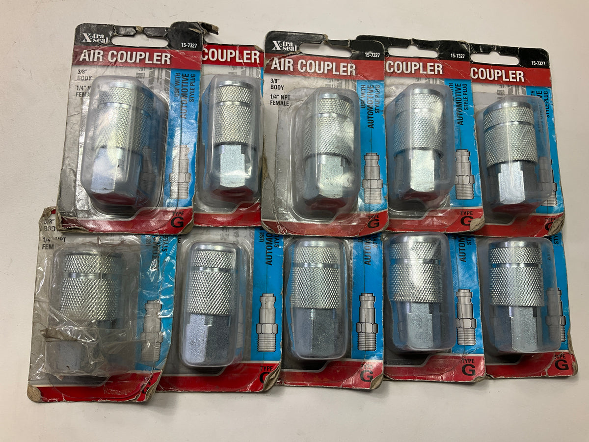 (10) Xtra Seal 15-7327 Type ''G'' Automotive 3/8'' Body 1/4'' NPT F Air Tool Coupler