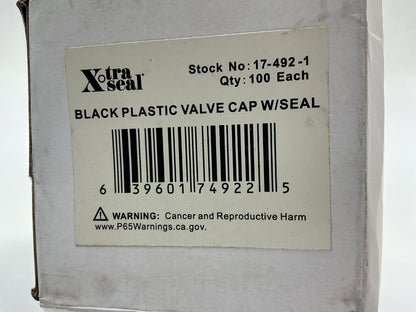 Bag Of 100 - Xtra Seal 17-492-1 Black Plastic Valve Cap With Silicone Seal